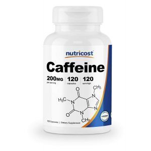 Кофеин, Caffeine, Nutricost, 200 мг, 120 капсул