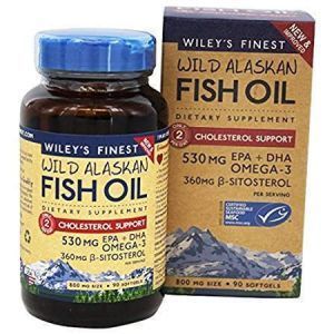 Аляскинский рыбий жир, Alaskan Fish Oil, Wiley's Finest, поддержка холестерина, 90 капсул