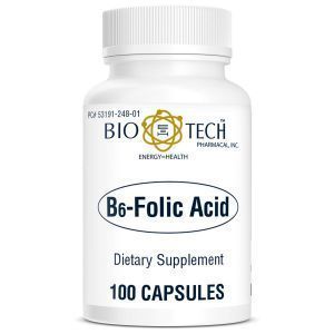 Витамин В6 и фолиевая кислота, B6-Folic Acid, Bio-Tech, 100 капсул