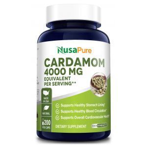 Кардамон, экстракт семян, Cardamom, NusaPure, 4000 мг, 200 вегетарианских капсул