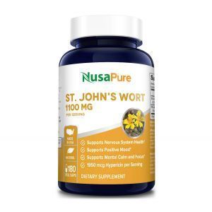Зверобой, экстракт, St. John's Wort,  NusaPure, 1100 мг, 180 вегетарианских капсул