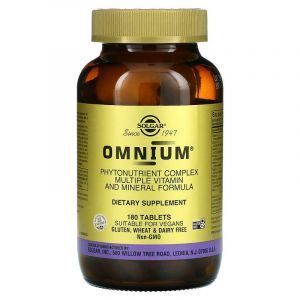 Омниум, мультивитамины и минералы, Omnium, Phytonutrient Complex, Solgar, 180 таблеток
