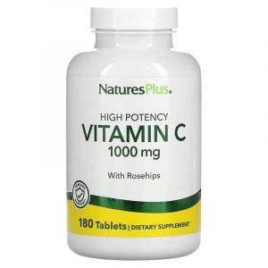 Витамин C, Vitamin C, Nature's Plus, 1000 мг, 180 таблеток
