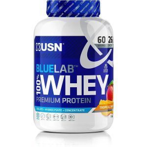 Cывороточный протеин, Blue Lab 100% Whey Premium Protein, USN, премиум-класса, вкус тропический смузи, 2 кг