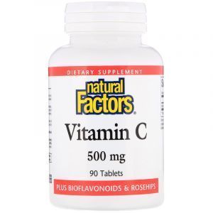 Витамин С (аскорбиновая кислота), Vitamin C, Natural Factors, 500 мг, 90 таблеток (Default)