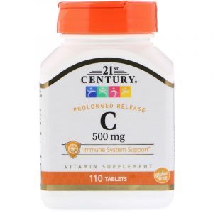 Витамин С, Vitamin C, 21st Century, 500 мг, Лонг, 110 таблеток