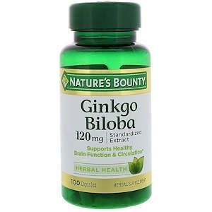 Гинкго Билоба, Ginkgo Biloba, Nature's Bounty, 120 мг, 100 капсу