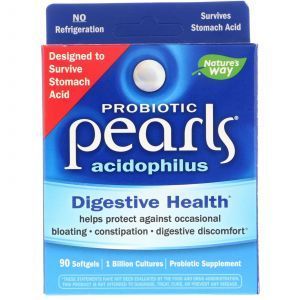 Пробиотики, Probiotic Pearls Acidophilus, Enzymatic Therapy (Nature's Way), 90 капсул (Default)