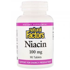 Витамин В3 (ниацин), Niacin, Natural Factors, 100 мг, 90 таблеток (Default)