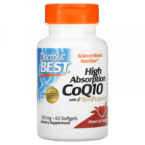Коэнзим Q10 с биоперином, CoQ10 with BioPerine, Doctor's Best, 100 мг, 60 капсул (Default)