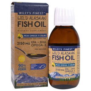 Аляскинский рыбий жир, Омега -3, Alaskan Fish Oil, вкус лимона, Wiley's Finest, 2150 мг, 125 мл