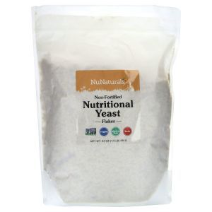 Пищевые дрожжи в хлопьях, Non-Fortified Nutritional Yeast Flakes, NuNaturals, необогащенные, 681 г