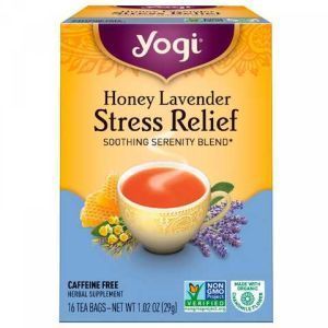 Чай антистресс, Stress Relief, Yogi Tea, с медом и лавандой, без кофеина,16 чайных пакетиков, 29 г