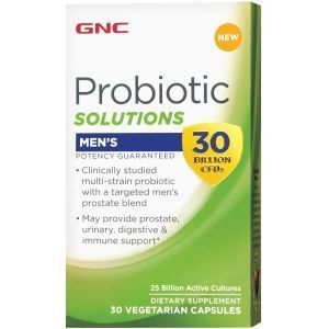 Пробиотики для мужчин, Probiotic Solutions Men's, GNC, 30 млрд. КОЕ, 30 вегетарианских капсул