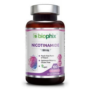 Витамин В3 никотинамид, Vitamin B3 Nicotinamide, Biophix, 500 мг, 100 вегетарианских капсул