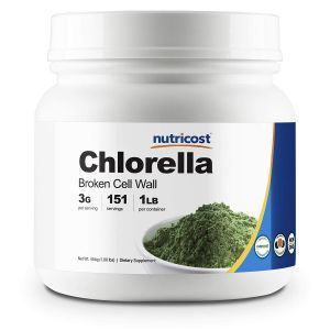 Хлорелла, Chlorella, Nutricost, 3000 мг, порошок, 454 г