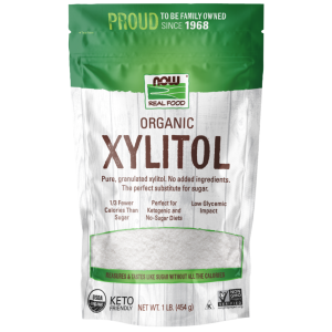 Ксилитол, Xylitol, Now Foods, Real Food, органик, сахарозаменитель, 454 г
