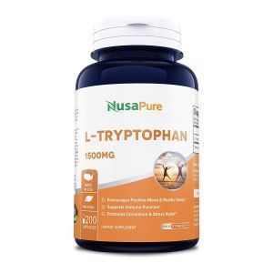 L-триптофан, L-Tryptophan, NusaPure, 1500 мг, 200 капсул