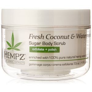 Сахарный скраб, кокос и арбуз, Fresh Coconut & Watermelon Herbal Sugar Body Scrub, Hempz, 176 гр.