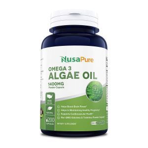 Омега-3, из водорослей, Omega 3 Algae Oil, NusaPure, 1400 мг, 200 капсул