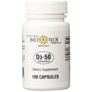 Витамин Д3, Vitamin D3-50, Bio-Tech, 50000 МЕ, 100 капсул