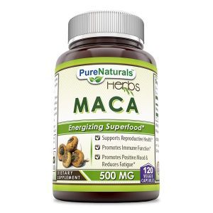 Мака, корень, Maca, Pure Naturals, 500 мг, 120 вегетарианских капсул