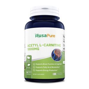 Ацетил L-карнитин, Acetyl L-Carnitine, NusaPure, 1000 мг, 200 капсул
