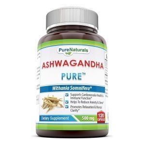 Ашвагандха, Ashwagandha, Pure Naturals, 500 мг, 120 капсул