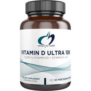 Витамин Д и К, Vitamin D Ultra 10k, Designs for Health, 10000 МЕ, 60 вегетарианских капсул