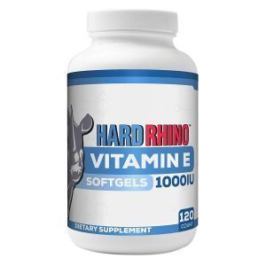 Витамин Е, Vitamin E, Hard Rhino, 1000 МЕ, 120 гелевых капсул