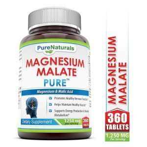 Магния малат с яблочной кислотой, Magnesium Malate, Pure Naturals, 1250 мг, 360 таблеток