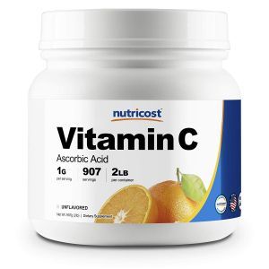 Витамин С, аскорбиновая кислота,  Vitamin C, Nutricost, порошок, 907 г