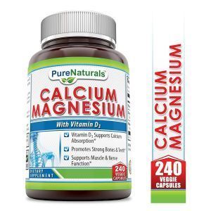Кальций, Магний с витамином Д3, Calcium, Magnesium with Vitamin D3, Pure Naturals, 240 вегетарианских капсул