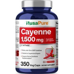 Кайенский перец, Cayenne Pepper, NusaPure, 900 мг, 200 вегетарианских капсул