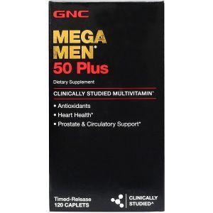 Мультивитаминный комплекс для мужчин 50+, Mega Men 50 Plus, GNC, 120 капсул