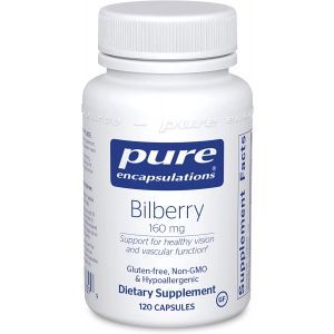 Экстракт Черники, Bilberry, Pure Encapsulations, поддержка зрительной и сосудистой систем, 160 мг, 120 капсулм