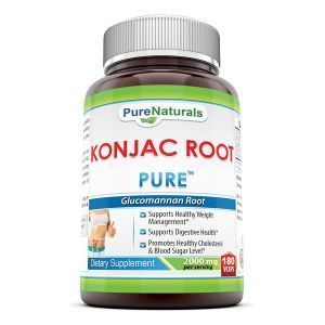 Глюкоманнан коньяка, Konjac Root, Pure Naturals, 2000 мг, 180 вегетарианских капсул