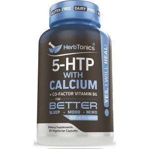 Поддержка настроения, 5-HTP with Calcium, Herbtonics, 60 вегетарианских капсул