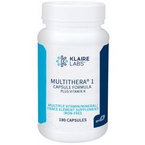 Мультивитаминно-минеральная добавка, с витамином К, без железа, MultiThera 1, Klaire Labs, 180 капсул