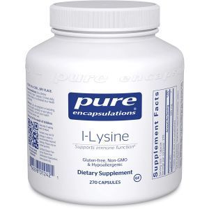 L-лизин, l-Lysine, Pure Encapsulations, поддержка иммунитета и здоровья десен, 270 капсул