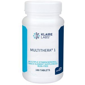 Мультивитамины и минералы, без железа, MultiThera 1, Klaire Labs, 180 таблеток