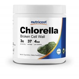 Хлорелла, Chlorella, Nutricost, 3000 мг, порошок, 113 г