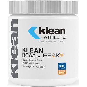 Аминокислоты BCAA + АТФ, Klean BCAA + Peak ATP, Klean Athlete, для наращивания мышц, мышечной массы, спортивных результатов и восстановления после тренировок, апельсиновый вкус, 258 г
