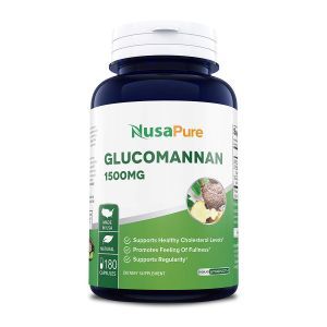 Глюкоманнан, Glucomannan, NusaPure, 1500 мг, 180 капсул