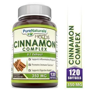 Корица, Cinnamon Complex, Pure Naturals, 350 мг, 120 гелевых капсул