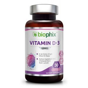 Витамин Д3, Vitamin D3, Biophix, 5000 МЕ, 30 гелевых капсул
