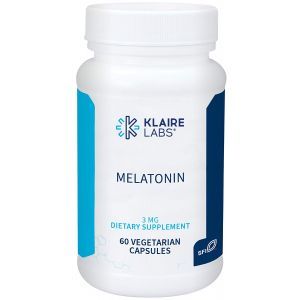 Мелатонин, Melatonin, Klaire Labs, 3 мг, 60 вегетарианских капсул