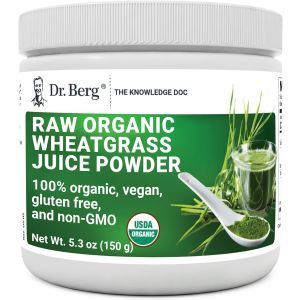 Пророщенная пшеница, Raw Organic Wheatgrass, Dr. Berg's, порошок сырого сока, 150 г
