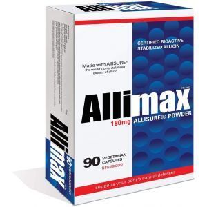 Аллицин в порошке, Allisure, Allimax, биоактивный стабилизированный, 180 мг, 90 вегетарианских капсул
