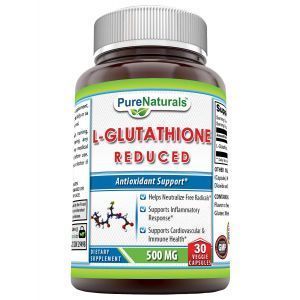 Глютатион, Reduced L-Glutathione, Pure Naturals, 500 мг, 30 вегетарианских капсул